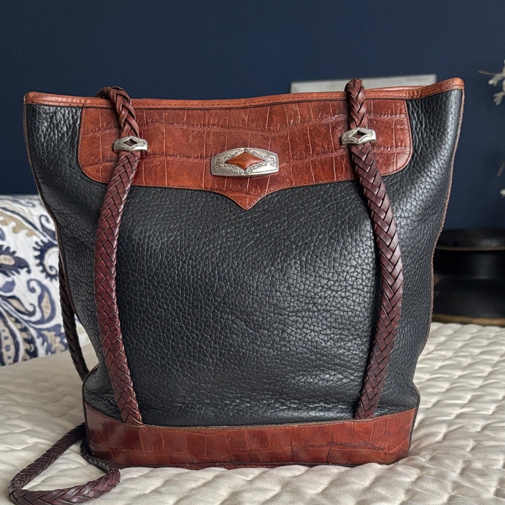 Brighton Black and Brown Textured Tote